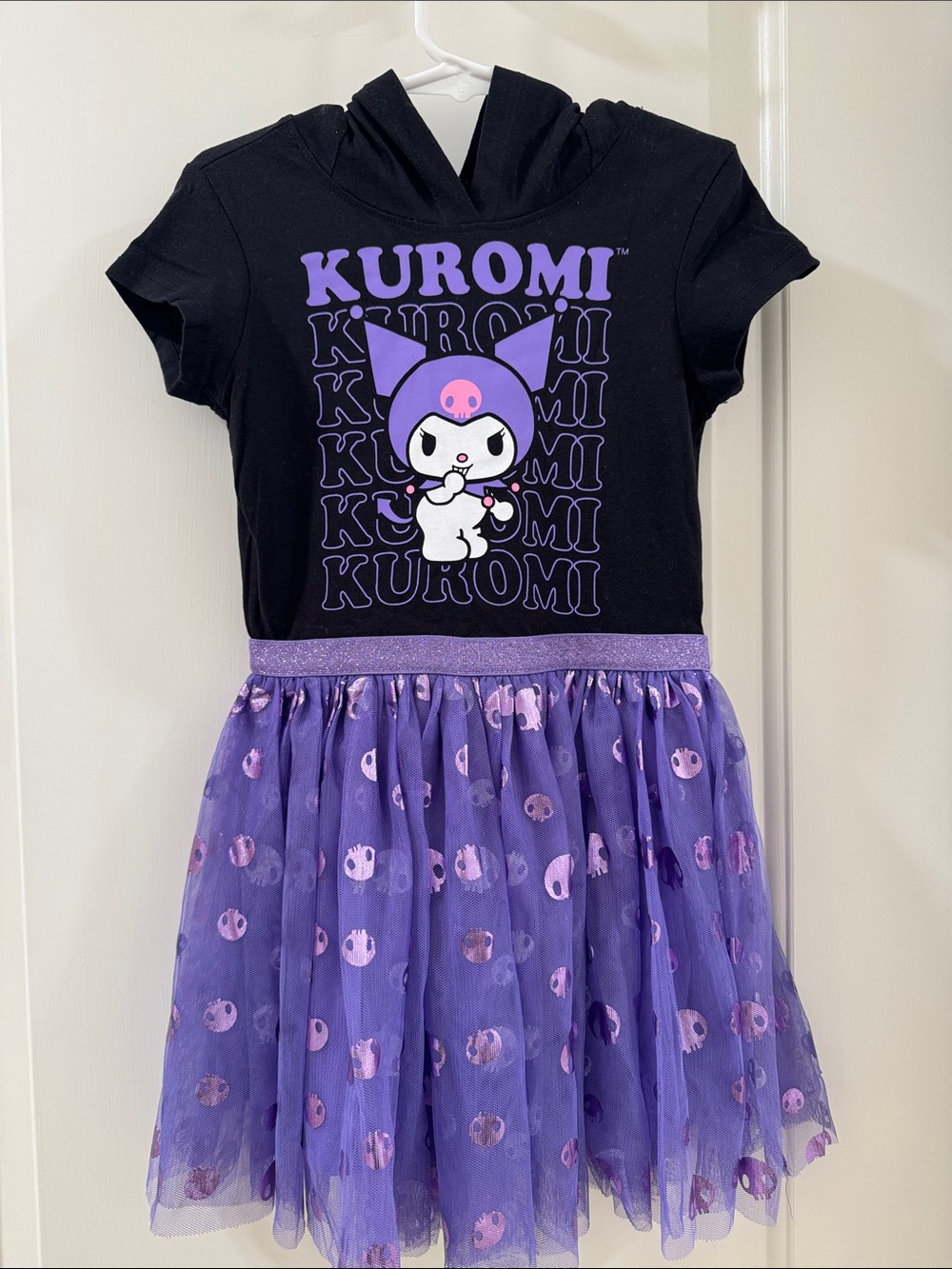 Sanrio Kuromi Black & Purple Hooded Tulle Dress